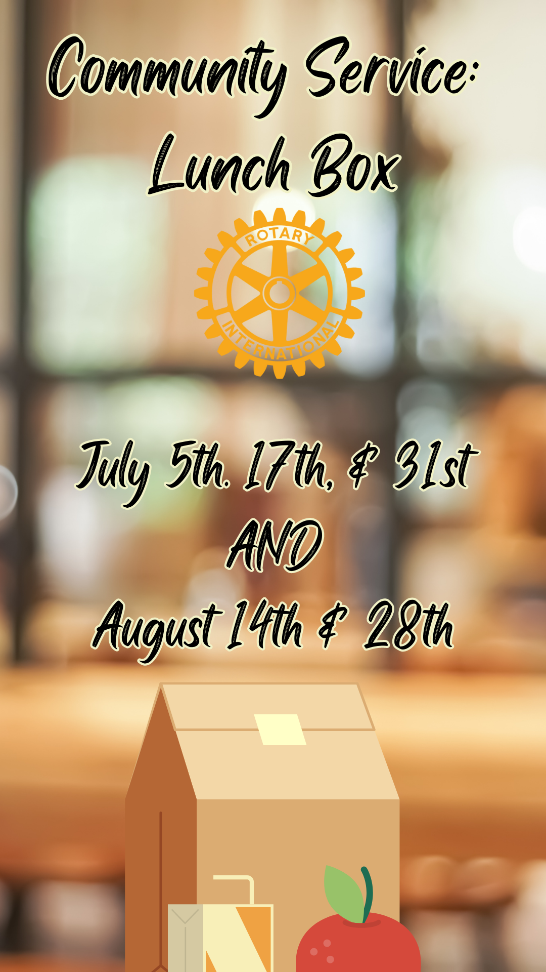 rotary organization logo and dates of programs