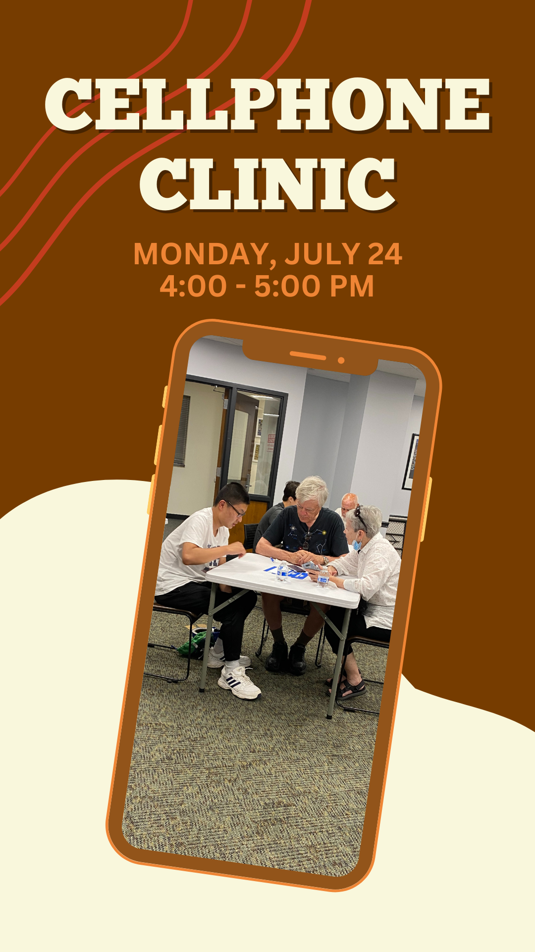 teen helping senior citizens with their cell phone