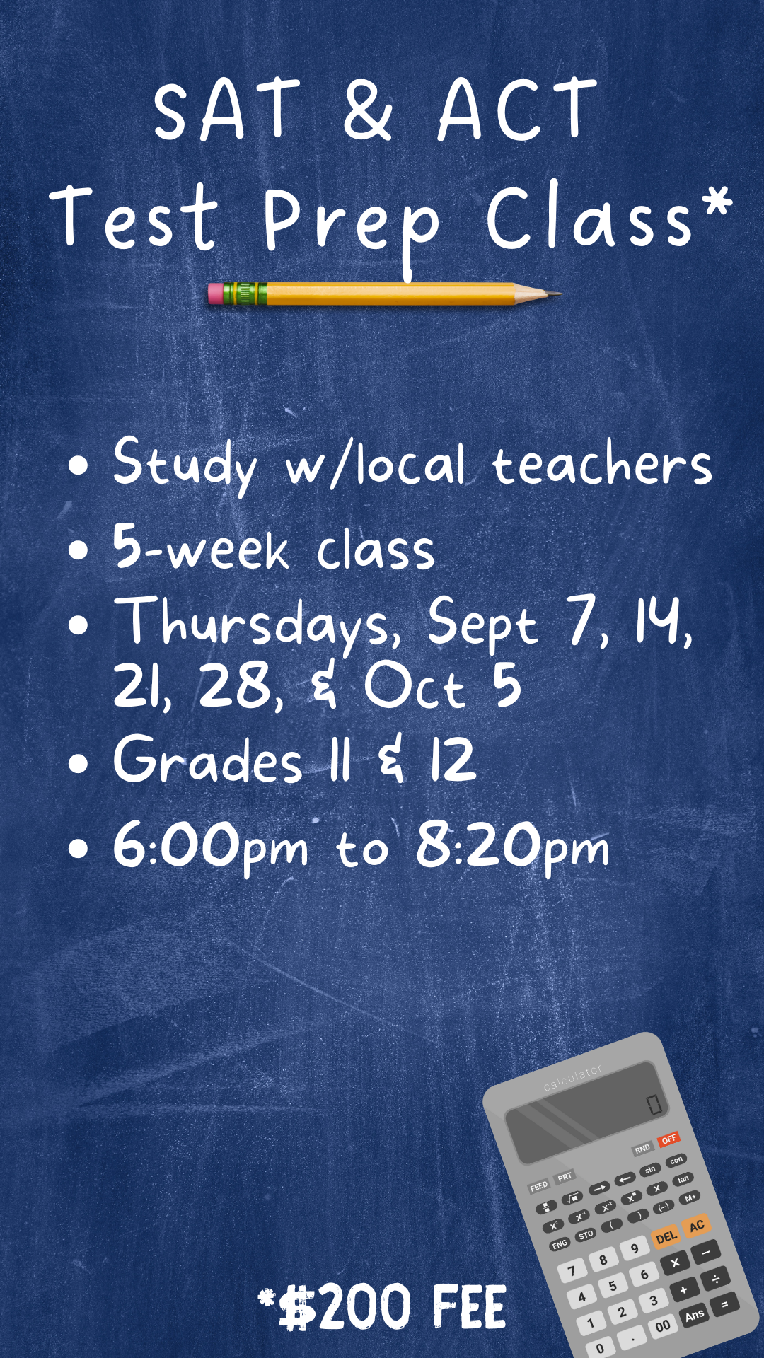 SAT/ACT prep class info