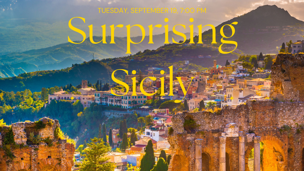 Photo of a Sicilian city on the edge of mountains