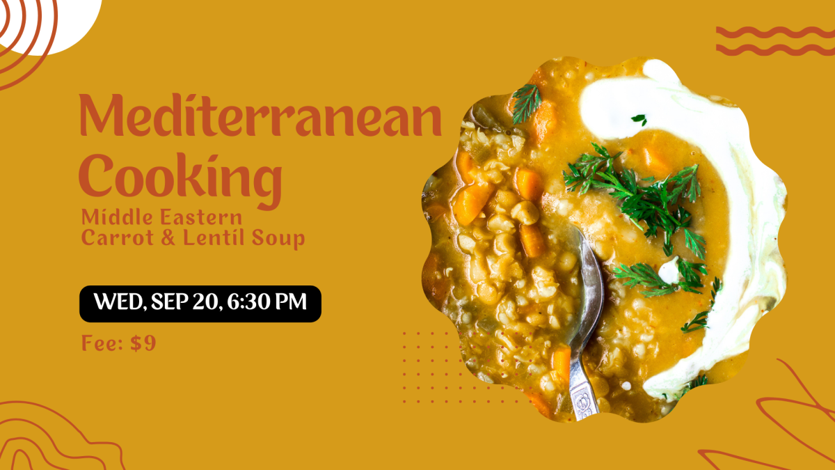 A bowl of carrot & lentil soup