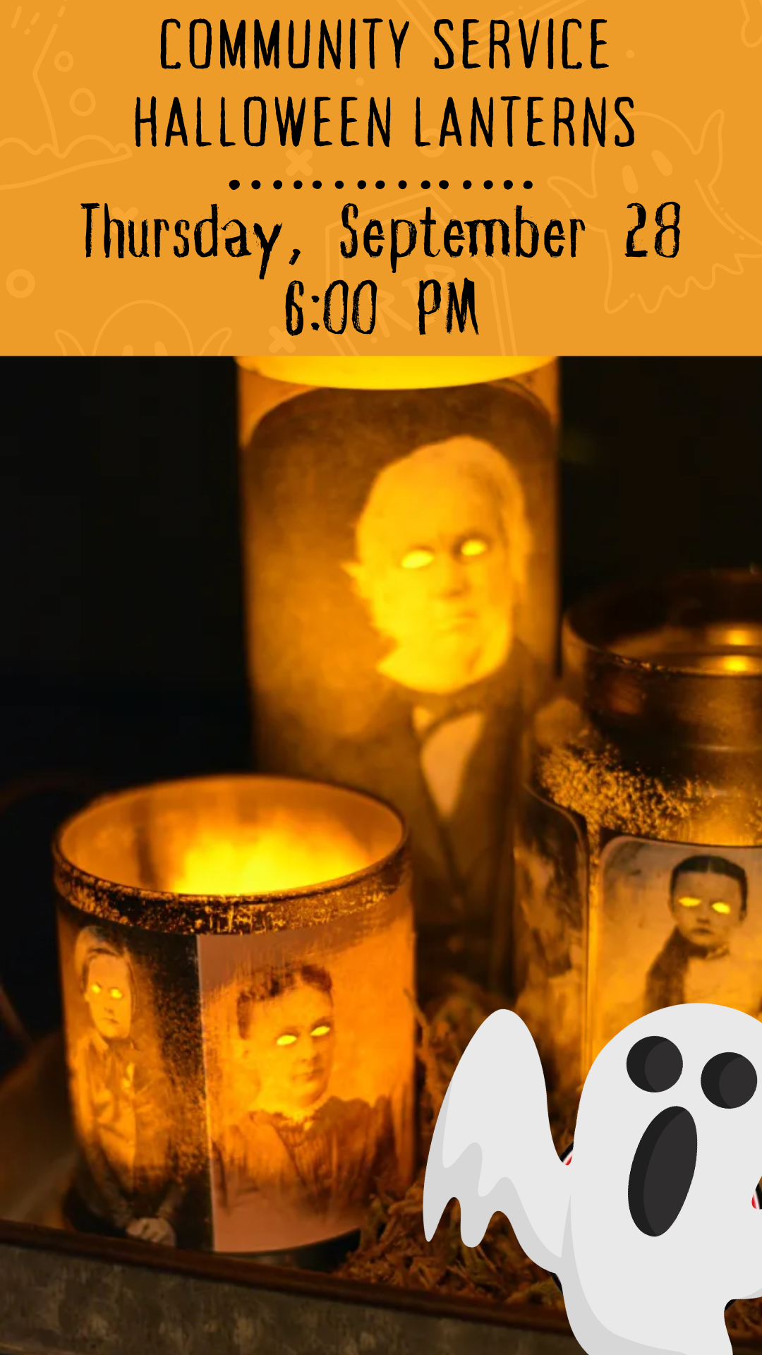 creepy lanterns with program details