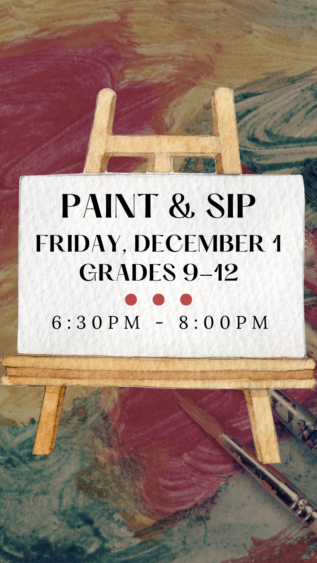 art canvas with program details on it