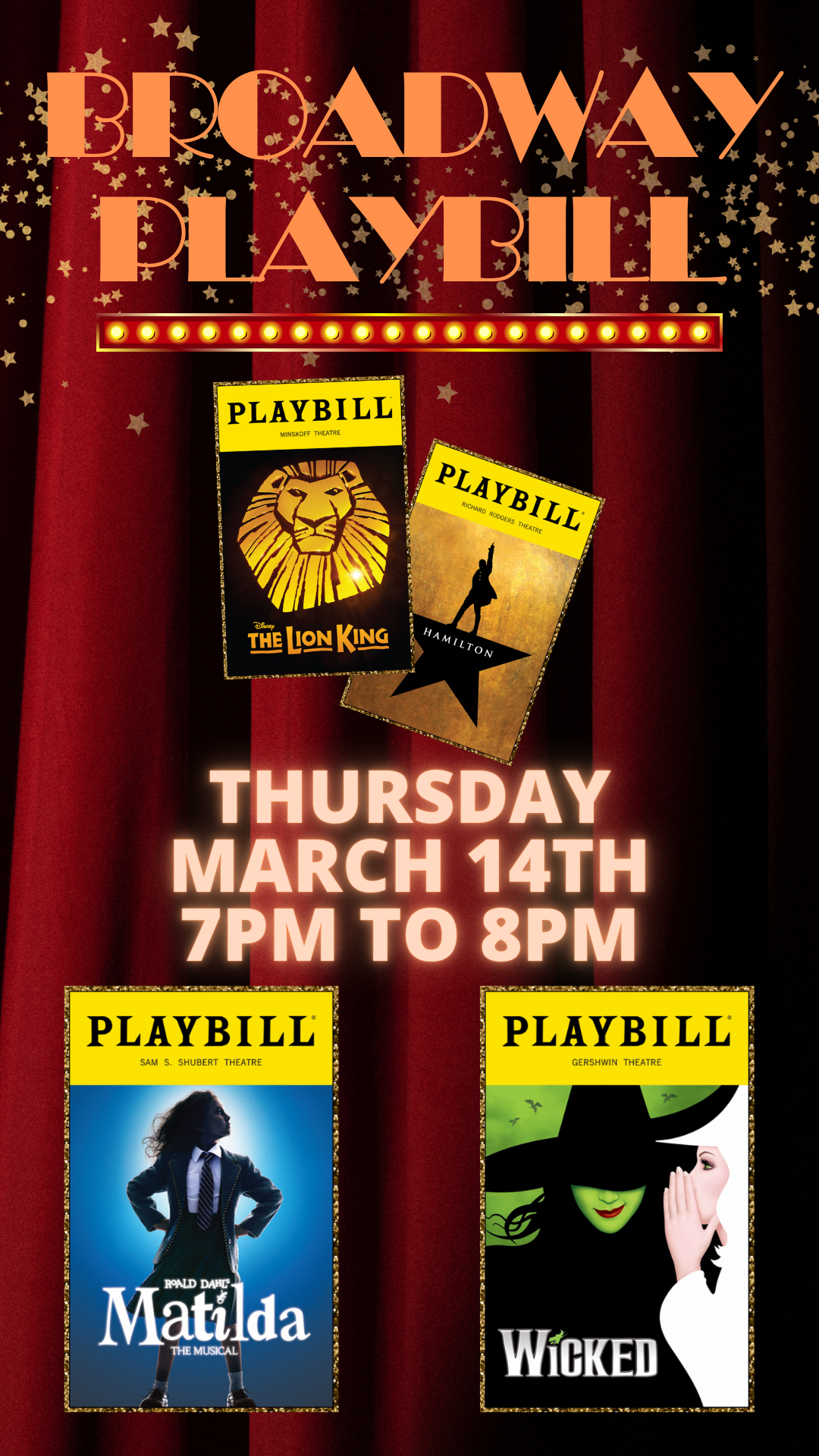 various broadway playbills and program details
