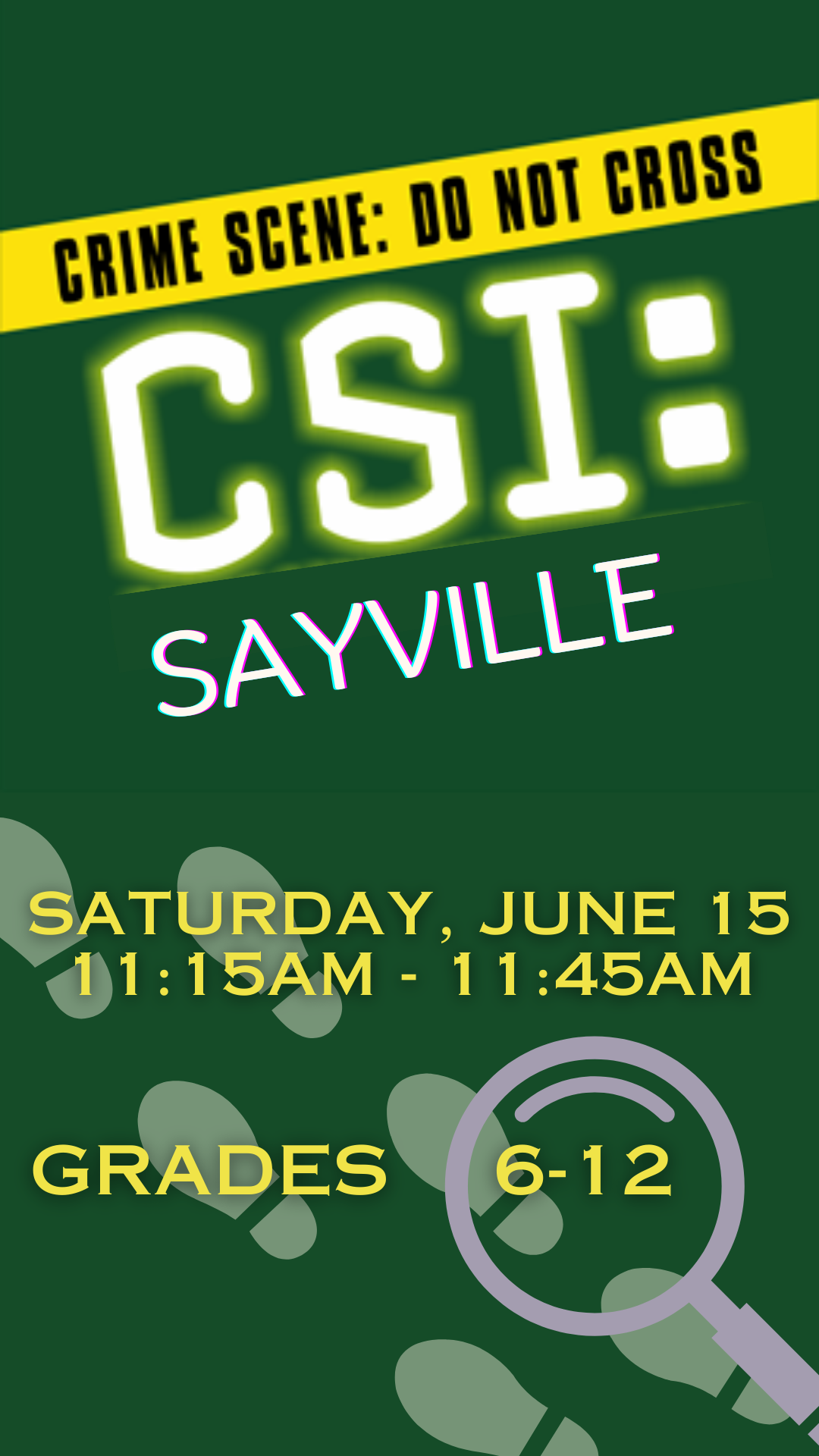 footprints, CSI logo and program details