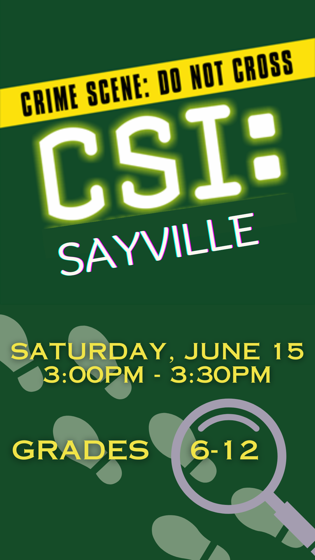 footprints, CSI logo and program details