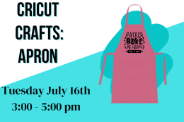 A pink apron next to description of the program.