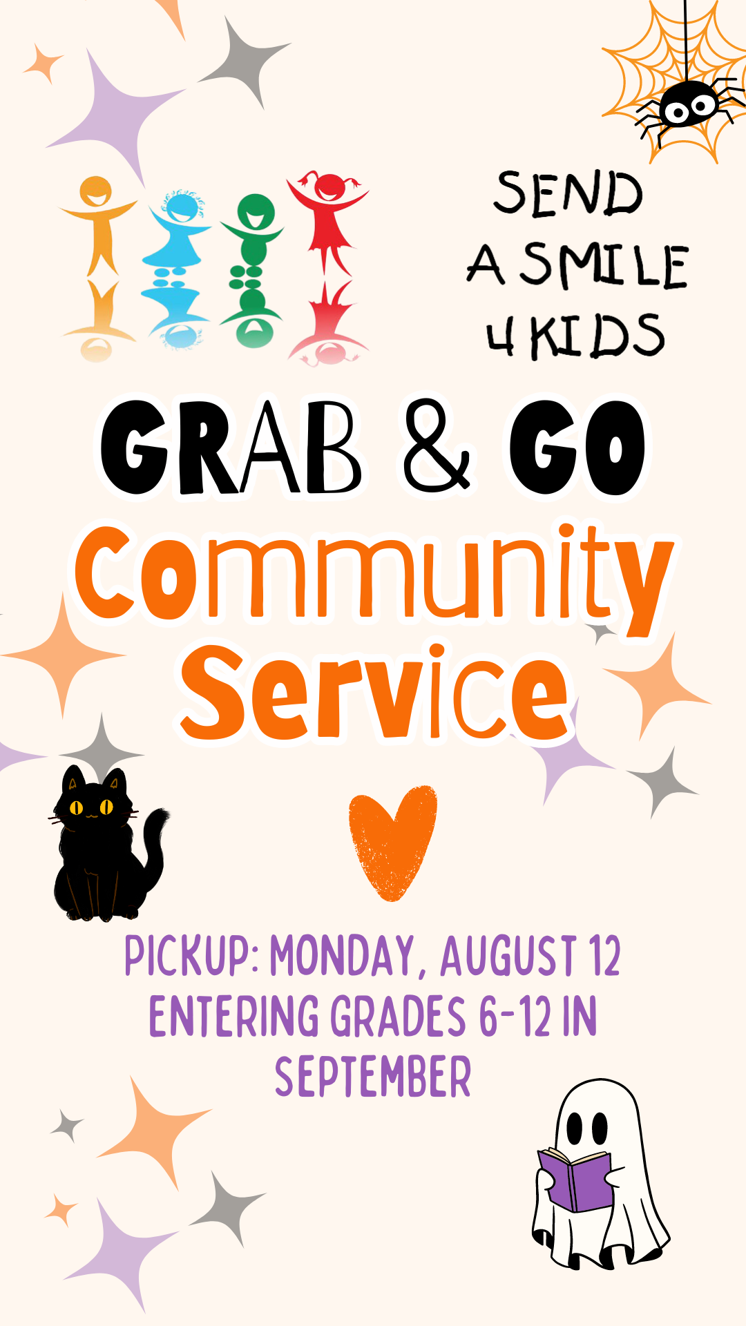 send a smile 4kids logo, halloween pictures, and program details