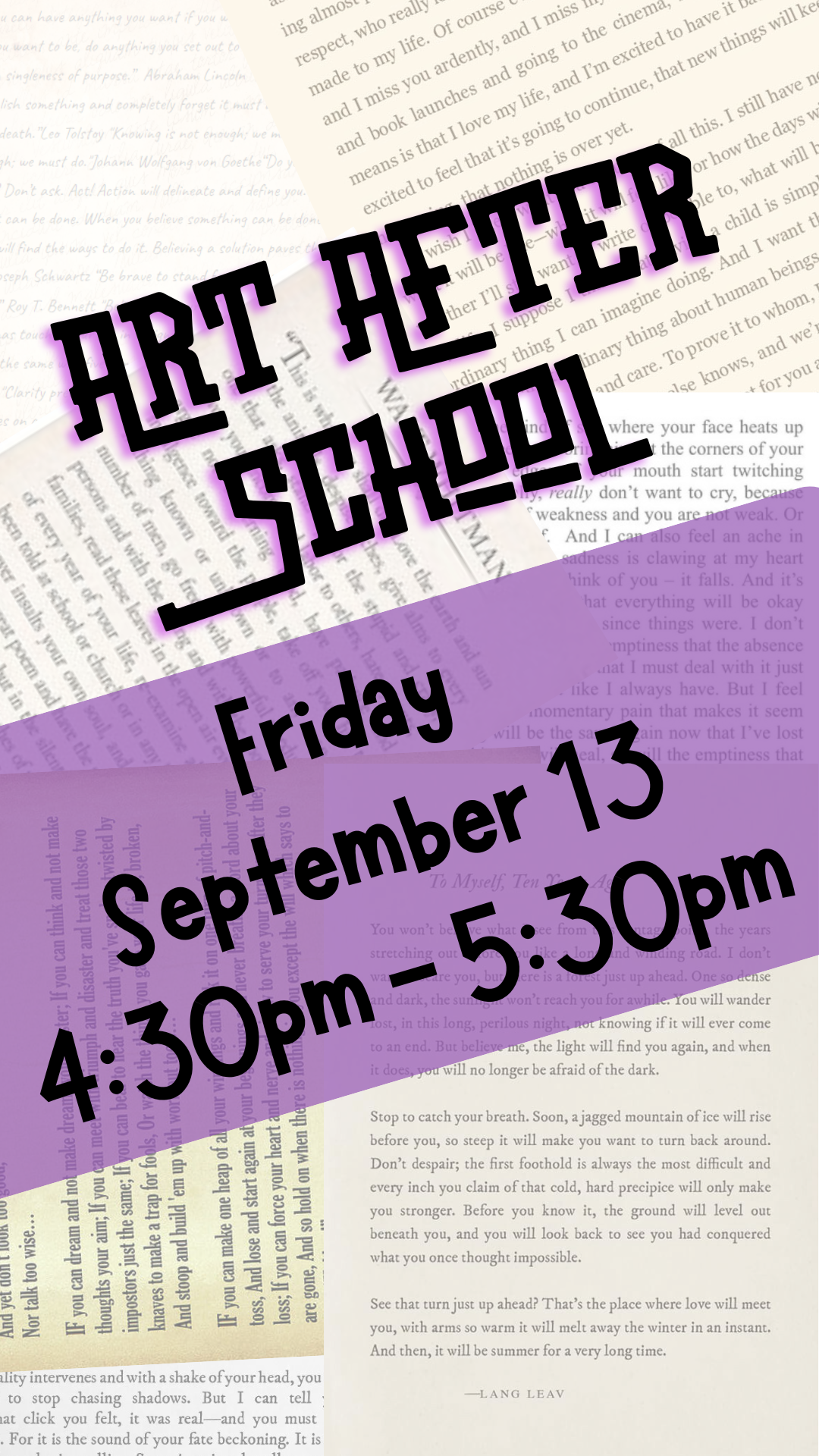 book page background with program details