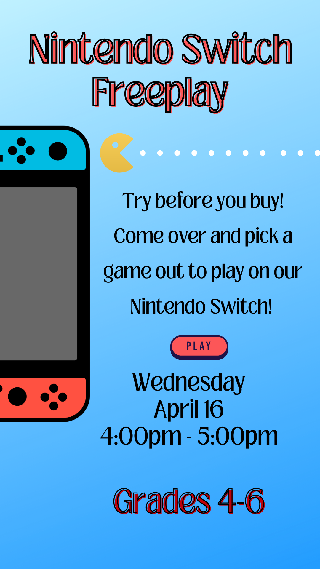 cartoon nintendo switch and program details