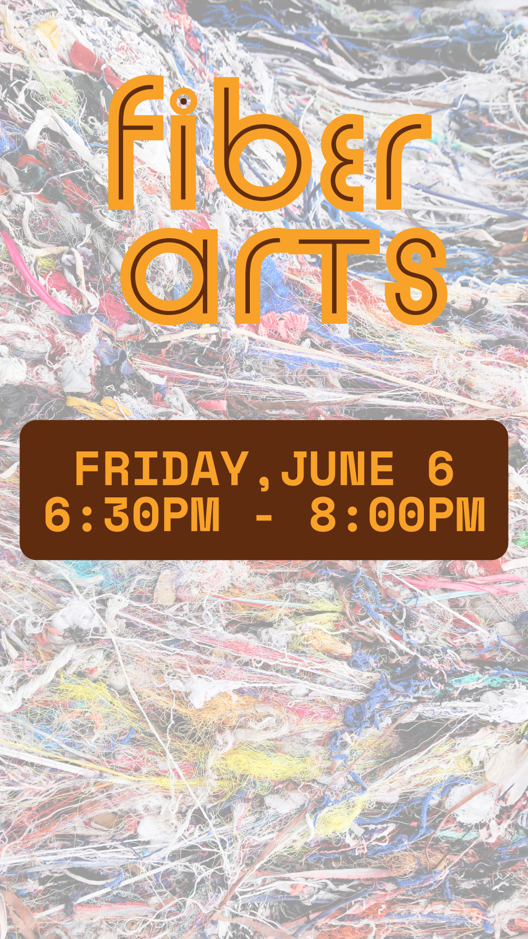 background with various textile fibers and program details