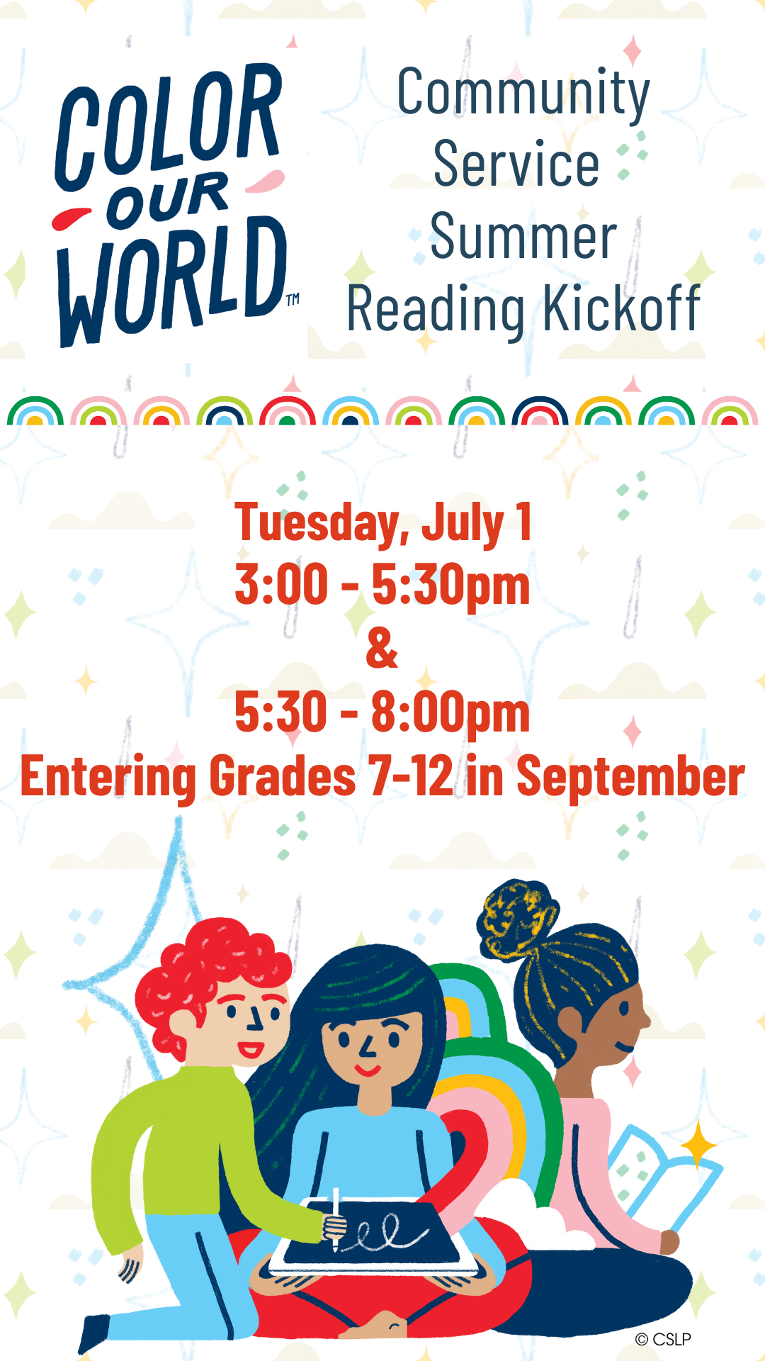 kids reading together and program details