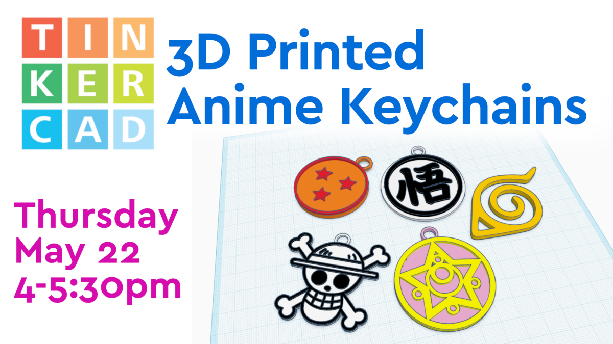 3d printed anime keychains, may 22nd, 4pm