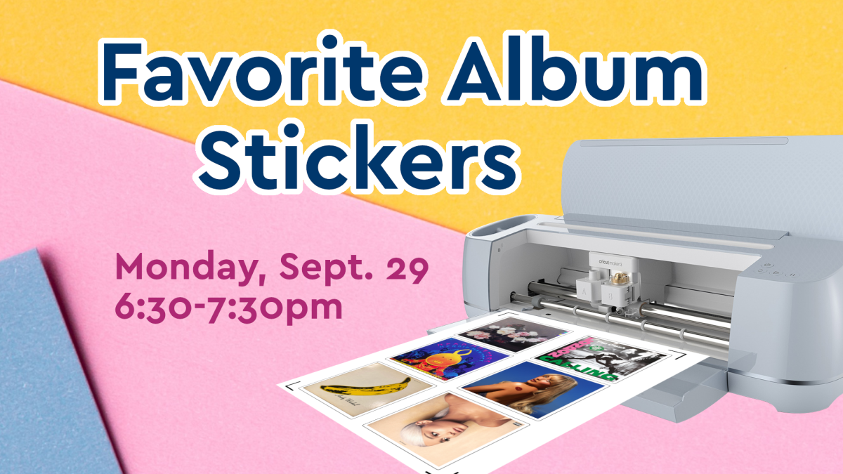 favorite album stickers, monday september 29, 6:30pm