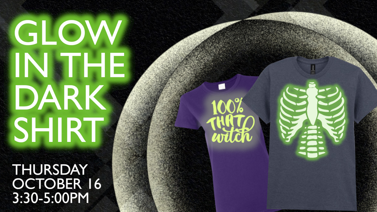 glow-in-the-dark shirts, thursday october 16, 3:30pm