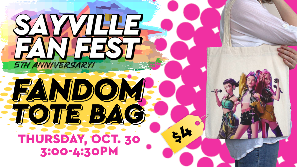 sayville fan fest fandom tote bag - thursday october 30, 3pm