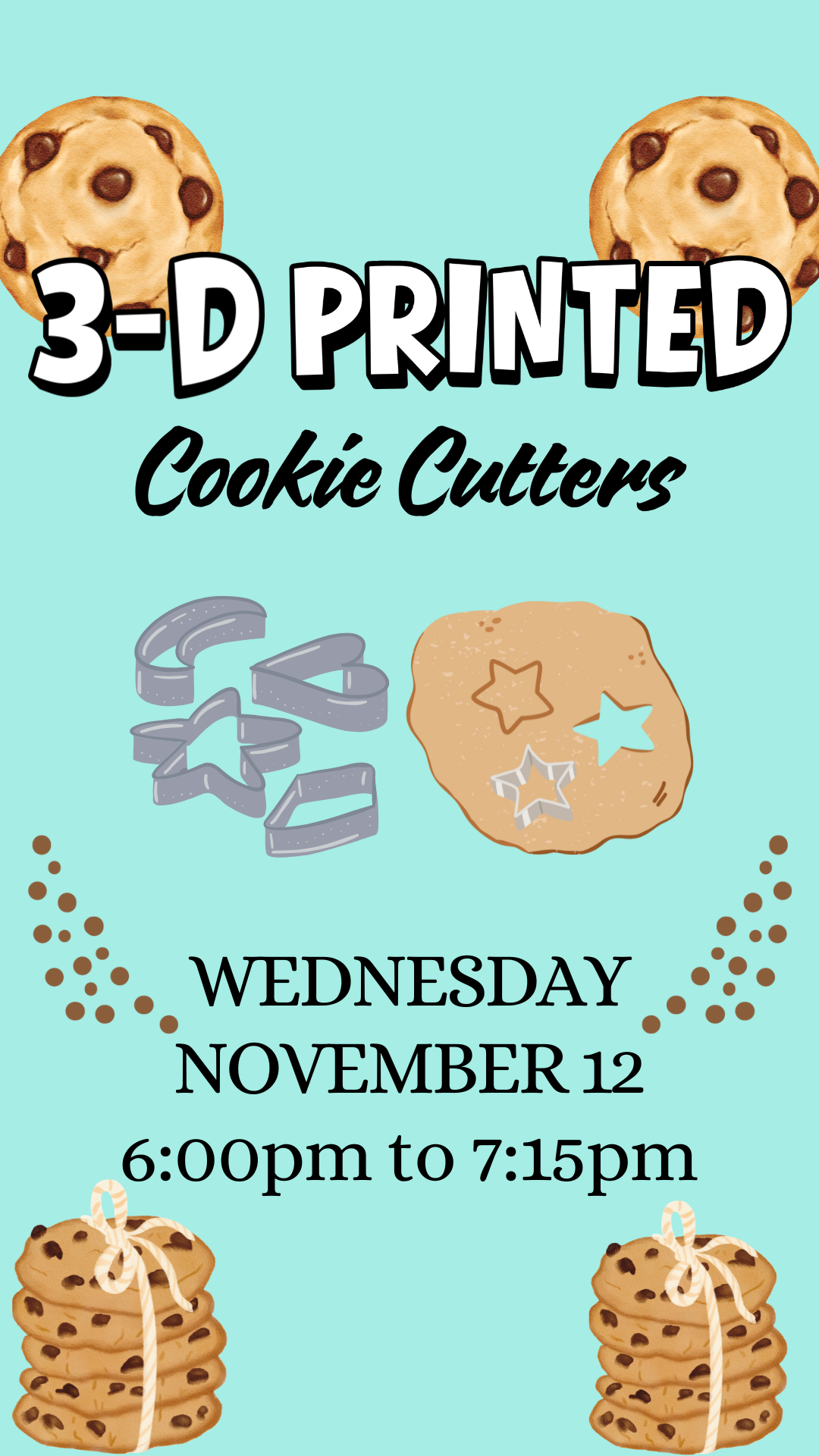 cartoon chocolate chip cookies and program details