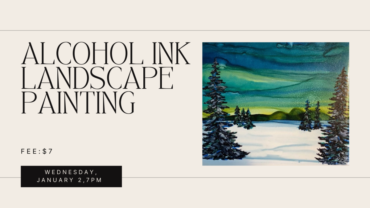 An alcohol ink painting of a landscape