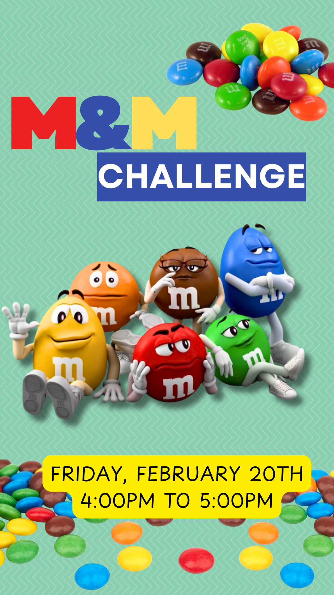 m&m candies along and program details