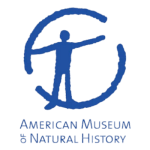 American Museum of Natural History blue logo featuring a person standing in a circle with the name of the museum underneath